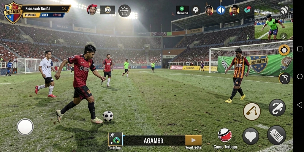 Tangkapan layar utama AGAM69 yang menunjukkan momen seru permainan sepak bola.