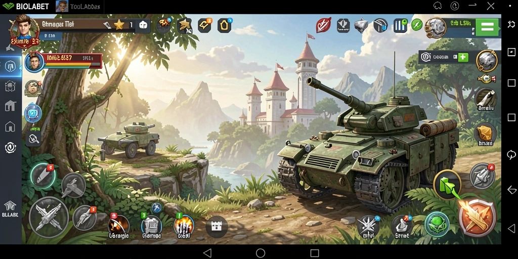 Tangkapan layar gameplay <strong>BIOLABET</strong> menunjukkan aksi pertempuran strategis dan pembangunan kerajaan.