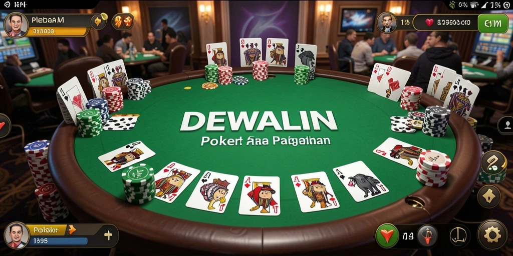 Tampilan gameplay menarik dari DEWALIN dalam permainan Poker.