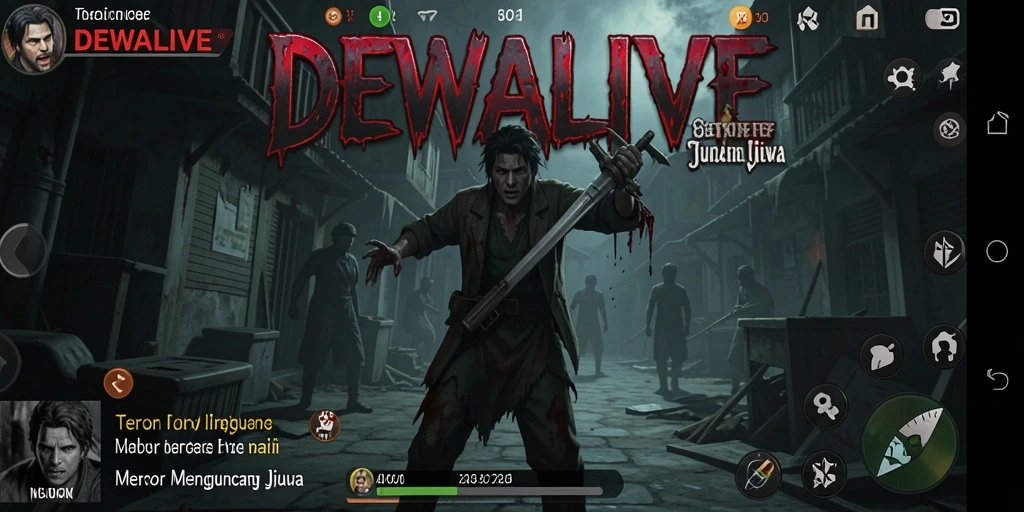 Tangkapan layar utama DEWALIVE dengan atmosfer Horror yang mendalam.