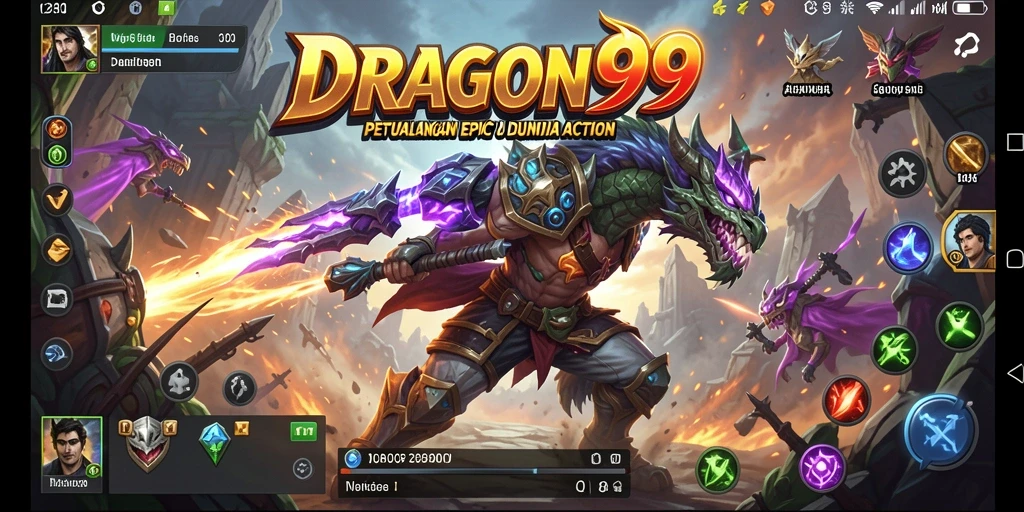 Tampilan aksi menegangkan dari gameplay DRAGON99.