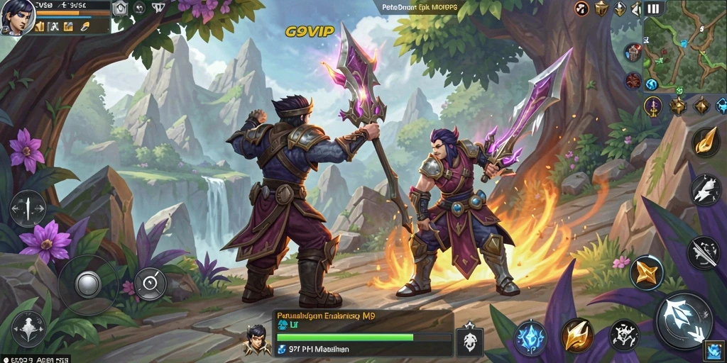 Screenshot gameplay G9VIP menampilkan aksi seru dalam petualangan MMORPG.