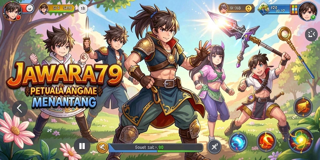 Gambaran gameplay seru dalam JAWARA79 dengan karakter Anime favorit.