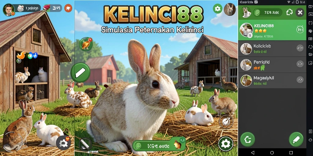 Screenshot gameplay KELINCI88 menunjukkan keseruan mengelola peternakan kelinci.