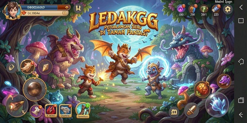Screenshot LEDAKGG menampilkan aksi pertarungan yang mendebarkan di dunia petualangan.