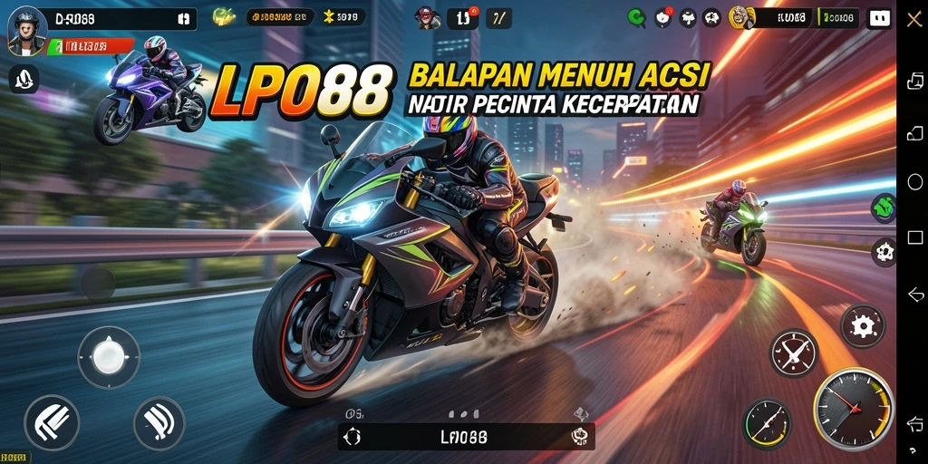 Gameplay intens LPO88 balapan motor seru.