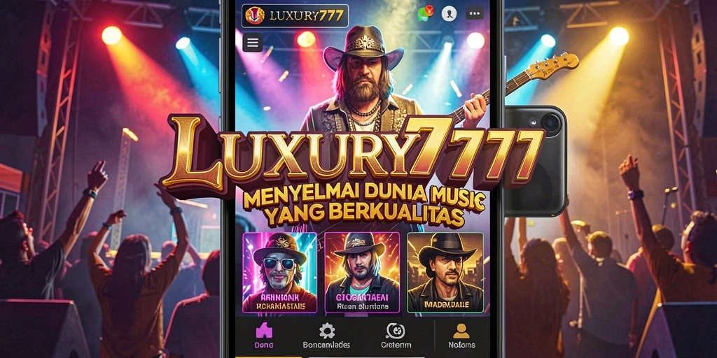 Tampilan gameplay LUXURY777 yang menarik dengan berbagai pilihan musik.