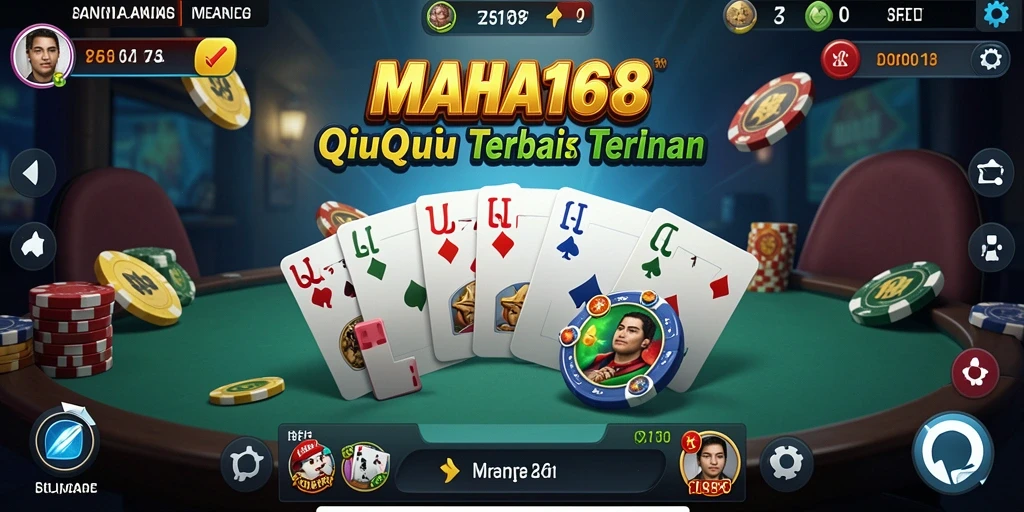 Tampilan dinamis gameplay QiuQiu di MAHA168.
