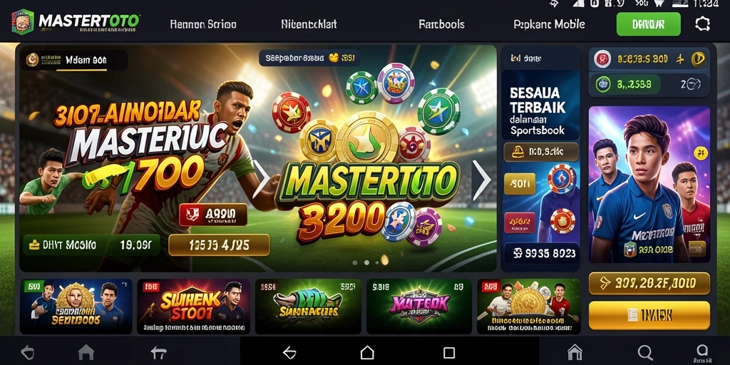 Tampilan visual MASTERTOTO dengan berbagai pilihan taruhan olahraga.
