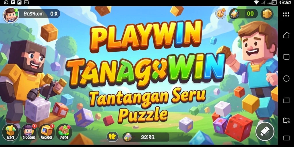 Screenshot gameplay PLAYWIN menunjukkan tantangan puzzle yang menarik.