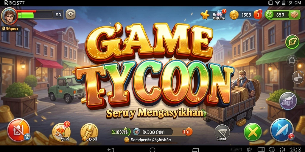 Screenshot gameplay RICIS77 menunjukkan aksi membangun bisnis Tycoon.