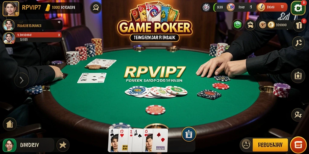 Tampilan gameplay RPVIP7 saat bermain poker online.