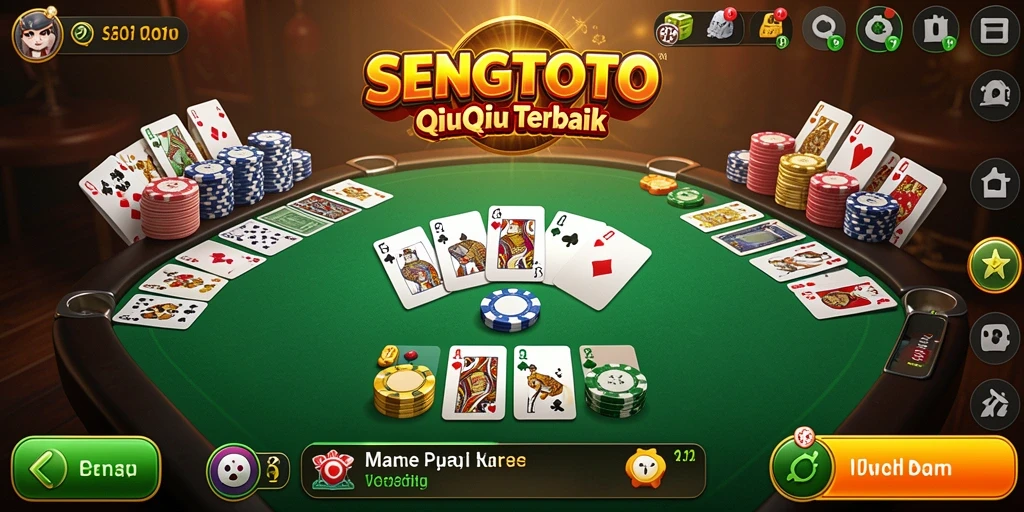 Tampilan gameplay seru dalam SENGTOTO yang penuh strategi QiuQiu.