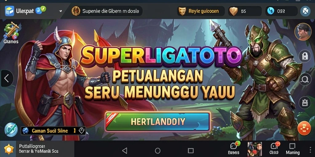 Gameplay seru di dalam SUPERLIGATOTO dengan dunia petualangan berwarna.